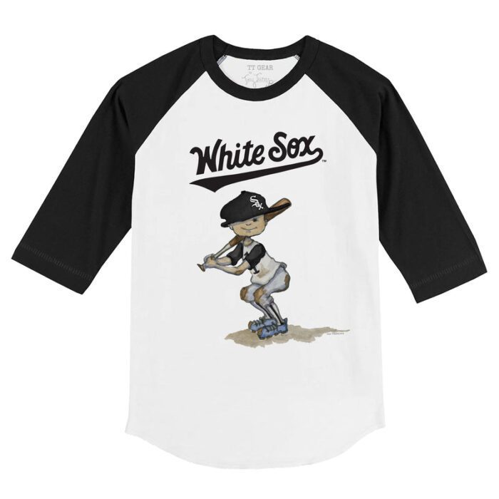Chicago White Sox Slugger 3/4 Black Sleeve Raglan Shirt