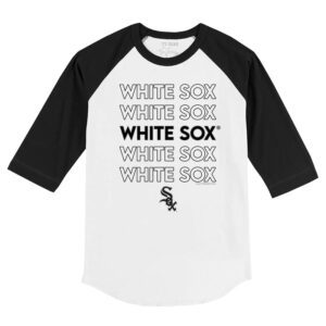 Chicago White Sox Stacked 3/4 Black Sleeve Raglan Shirt