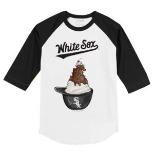 Chicago White Sox Sundae Helmet 3/4 Black Sleeve Raglan Shirt