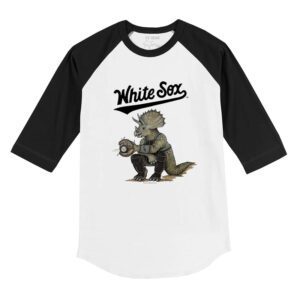 Chicago White Sox Triceratops 3/4 Black Sleeve Raglan Shirt