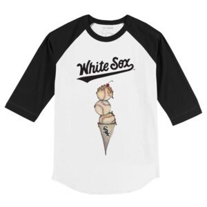 Chicago White Sox Triple Scoop 3/4 Black Sleeve Raglan Shirt