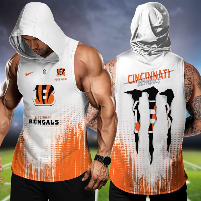 Cincinnati Bengals NFL Hoodie Tank Top Workout Outfit WHT1167