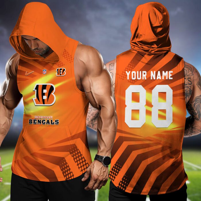 Cincinnati Bengals NFL Hoodie Tank Top Workout Outfit WHT1198