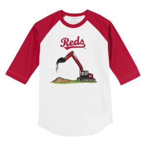 Cincinnati Reds Excavator 3/4 Red Sleeve Raglan Shirt