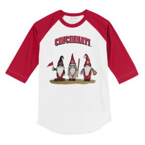 Cincinnati Reds Gnomes 3/4 Red Sleeve Raglan Shirt