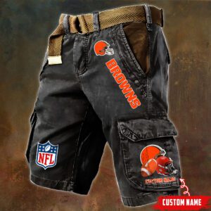 Cleveland Browns NFL Football Custom Name Pocket Print Cargo Shorts V2 Perfect Gift For Fans MCS1234