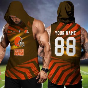 Cleveland Browns NFL Hoodie Tank Top Workout Outfit WHT1197