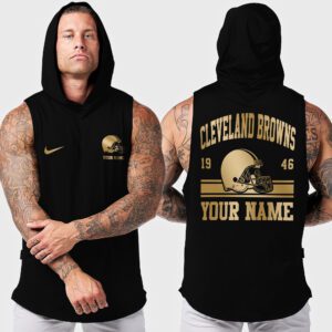 Cleveland Browns NFL Personalized Men Workout Hoodie Tank Tops WHT1289