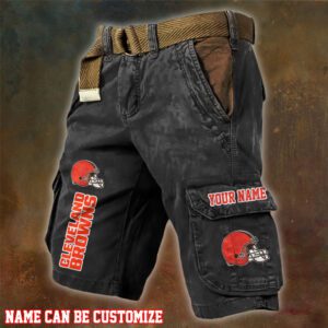 Cleveland Browns NFL Pocket Print Cargo Shorts V2 Custom Name For Fans MCS1267