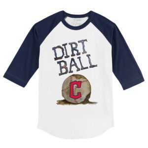 Cleveland Guardians Dirt Ball 3/4 Navy Blue Sleeve Raglan Shirt