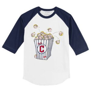 Cleveland Guardians Popcorn 3/4 Navy Sleeve Raglan Shirt