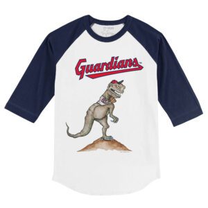 Cleveland Guardians TT Rex 3/4 Navy Blue Sleeve Raglan Shirt