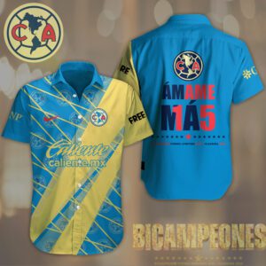 Club America Short Sleeve Dress Shirt Hawaiian Shirt GCA1037