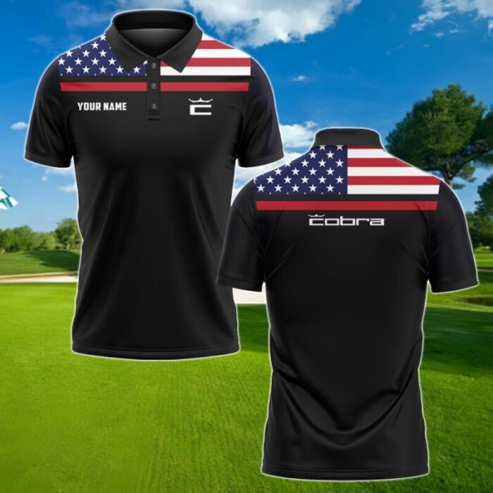 Cobra Golf Polo Shirt US FLag Custom Collection