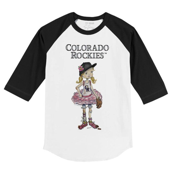 Colorado Rockies Babes 3/4 Black Sleeve Raglan Shirt