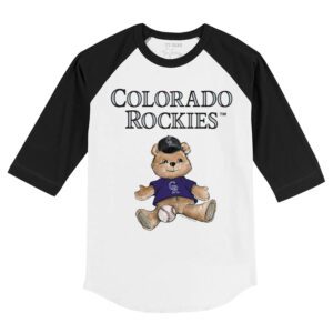 Colorado Rockies Boy Teddy 3/4 Black Sleeve Raglan Shirt