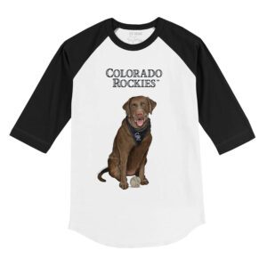 Colorado Rockies Chocolate Labrador Retriever 3/4 Black Sleeve Raglan Shirt