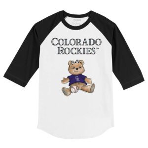 Colorado Rockies Girl Teddy 3/4 Black Sleeve Raglan Shirt