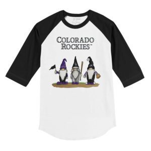 Colorado Rockies Gnomes 3/4 Black Sleeve Raglan Shirt