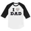 Colorado Rockies I Love Dad 3/4 Black Sleeve Raglan Shirt