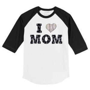 Colorado Rockies I Love Mom 3/4 Black Sleeve Raglan Shirt