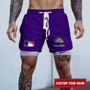 Colorado Rockies MLB Personalized Double Layer Shorts WDS1136