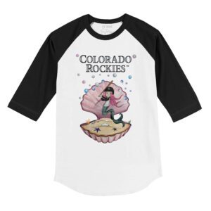 Colorado Rockies Mermaid 3/4 Black Sleeve Raglan Shirt