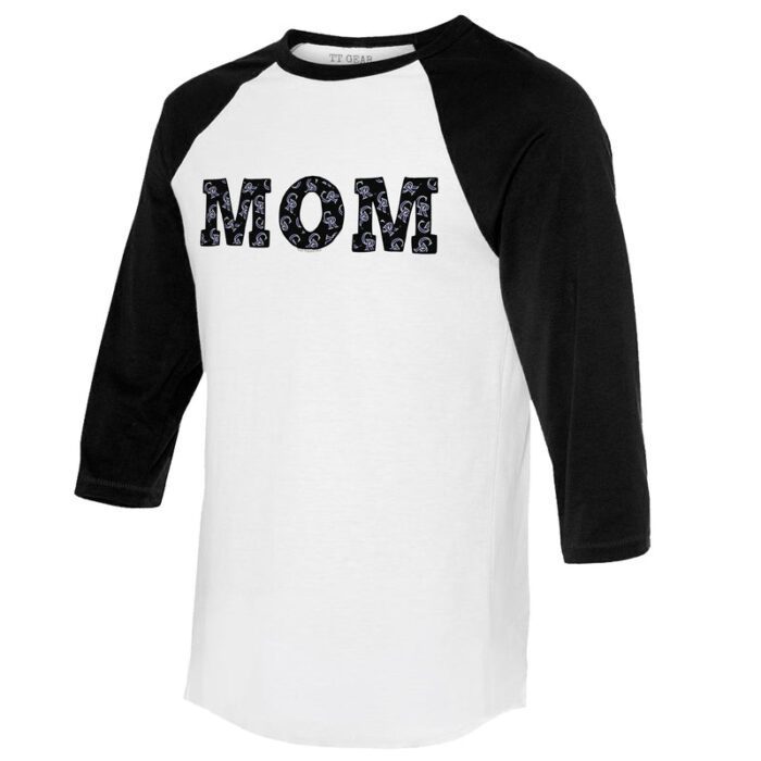 Colorado Rockies Mom 3/4 Black Sleeve Raglan Shirt
