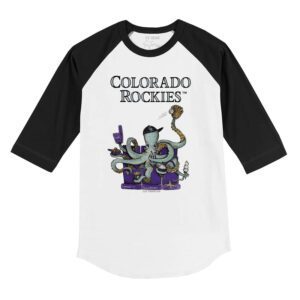 Colorado Rockies Octopus 3/4 Black Sleeve Raglan Shirt