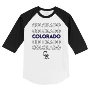 Colorado Rockies Stacked 3/4 Black Sleeve Raglan Shirt