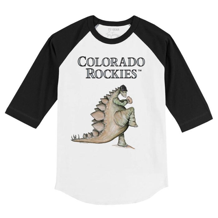Colorado Rockies Stega 3/4 Black Sleeve Raglan Shirt