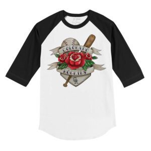 Colorado Rockies Tattoo Rose 3/4 Black Sleeve Raglan Shirt
