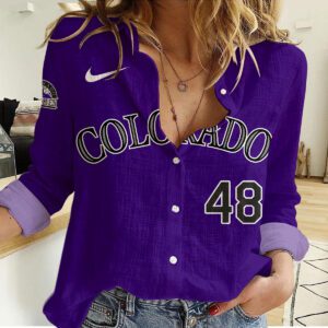 Colorado Rockies Women Casual Shirt Linen Shirt GWS1094