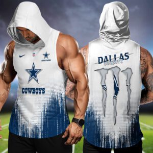 Dallas Cowboys NFL Hoodie Tank Top Workout Outfit WHT1166