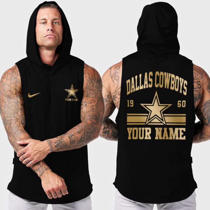Dallas Cowboys NFL Personalized Men Workout Hoodie Tank Tops WHT1294
