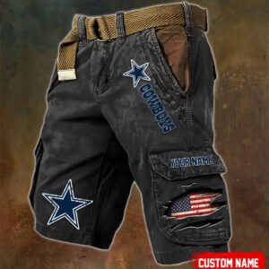 Dallas Cowboys NFL Vintage Pocket Print Cargo Shorts V2 MCS1206