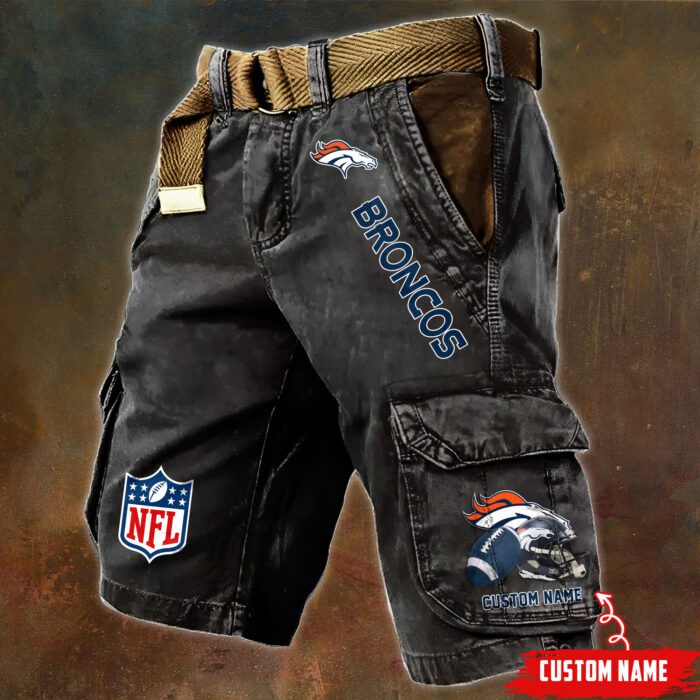 Denver Broncos NFL Football Custom Name Pocket Print Cargo Shorts V2 Perfect Gift For Fans MCS1238