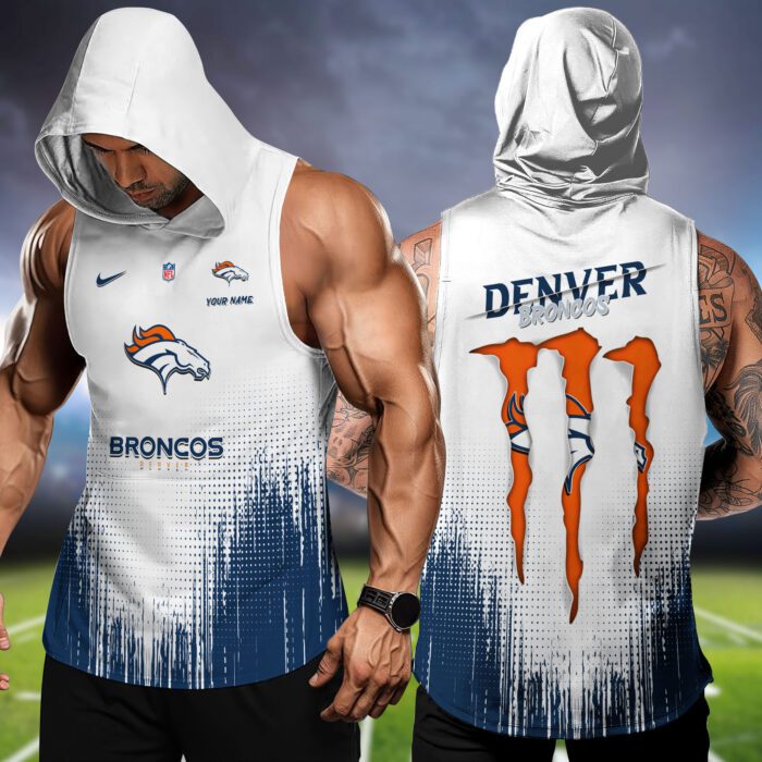 Denver Broncos NFL Hoodie Tank Top Workout Outfit WHT1168