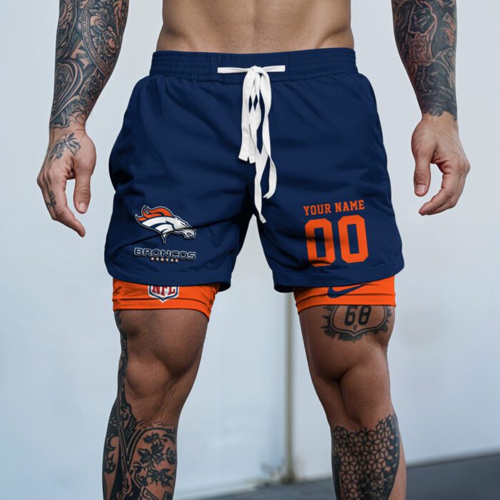 Denver Broncos NFL New Personalized Double Layer Shorts WDS1007