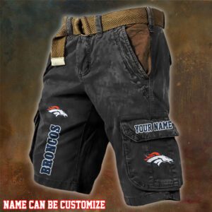 Denver Broncos NFL Pocket Print Cargo Shorts V2 Custom Name For Fans MCS1268