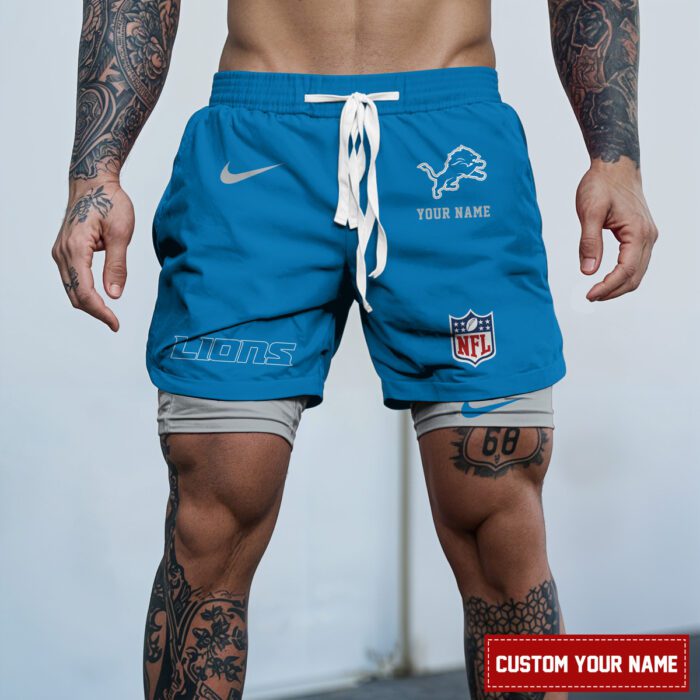 Detroit Lions NFL Personalized Double Layer Shorts For Fans WDS1078