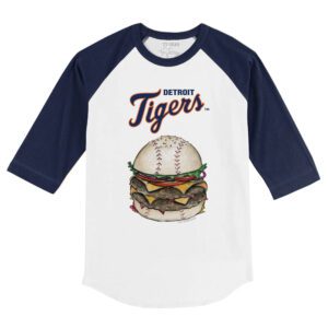 Detroit Tigers Burger 3/4 Navy Sleeve Raglan Shirt