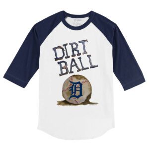 Detroit Tigers Dirt Ball 3/4 Navy Blue Sleeve Raglan Shirt