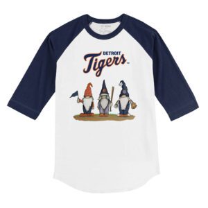 Detroit Tigers Gnomes 3/4 Navy Blue Sleeve Raglan Shirt