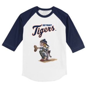 Detroit Tigers Kate the Catcher 3/4 Navy Blue Sleeve Raglan Shirt