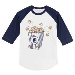 Detroit Tigers Popcorn 3/4 Navy Sleeve Raglan Shirt
