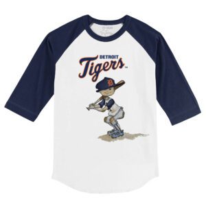 Detroit Tigers Slugger 3/4 Navy Blue Sleeve Raglan Shirt