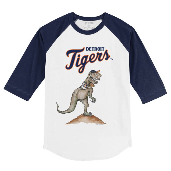 Detroit Tigers TT Rex 3/4 Navy Blue Sleeve Raglan Shirt