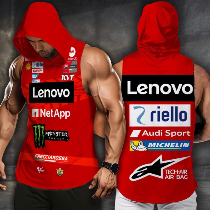 Ducati Lenovo Team Men Workout Hoodie Tank Tops WHT1546