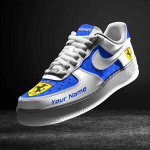 Ferrari Blue Air Force 1 Sneakers AF1 Limited Shoes For Cars Fan LAF2190